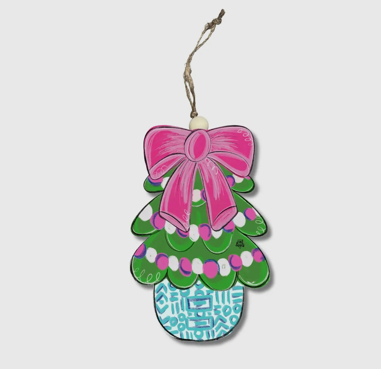 Pink Bow Tree Ornament