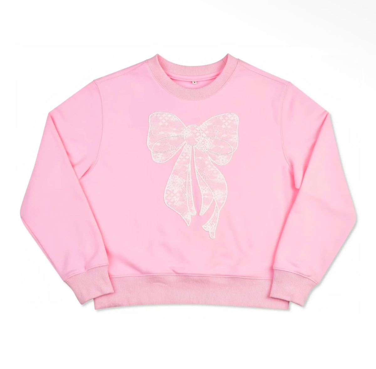 Lace Bow Pink Sweatshirt
