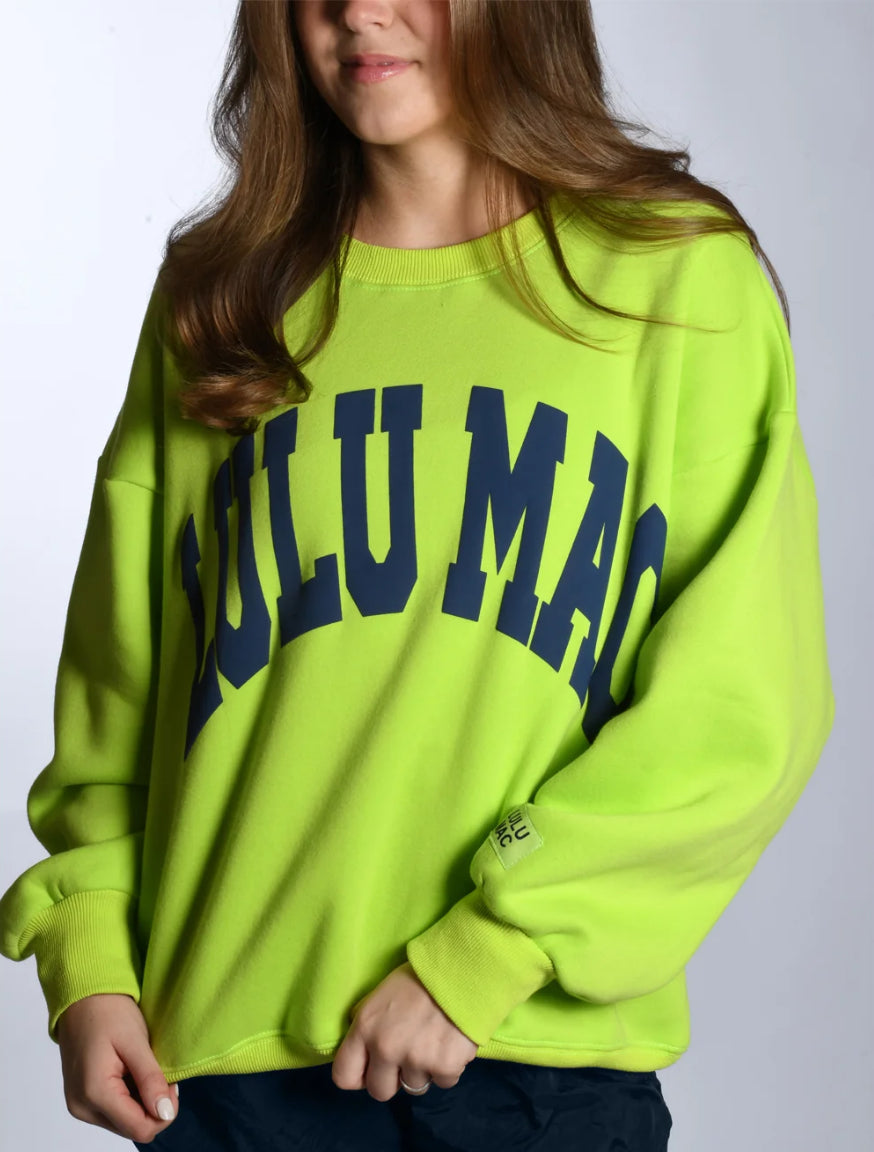 LULU MAC Sweatshirt- Chartreuse/Navy