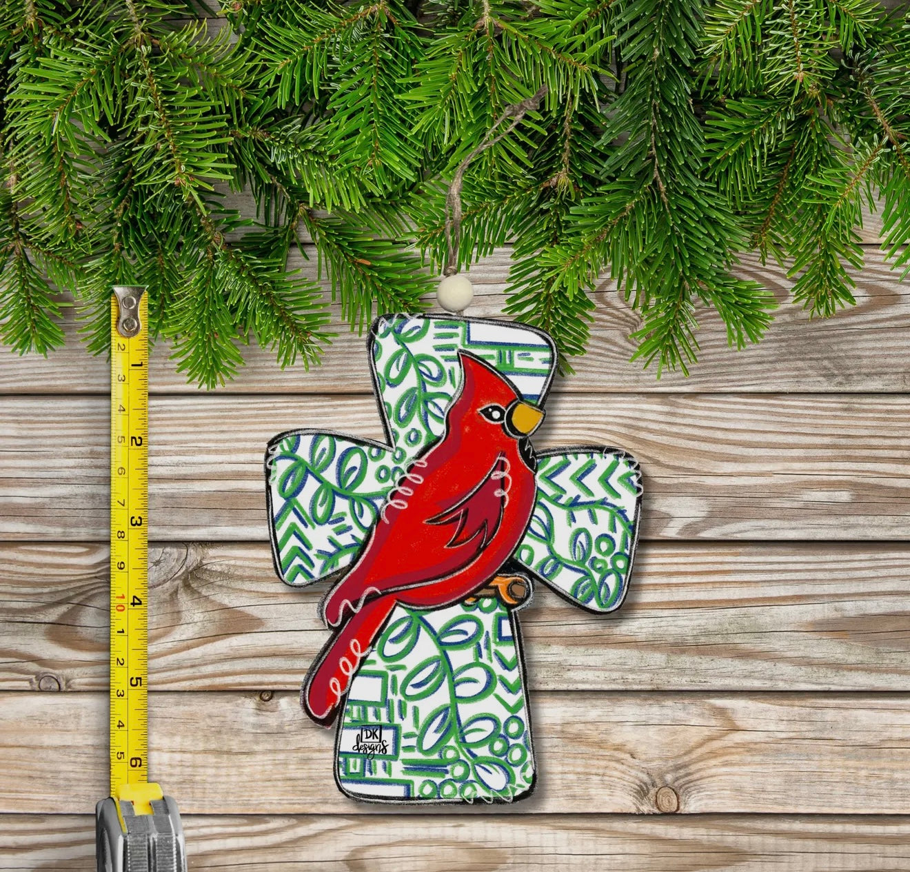 Cardinal Cross Ornament