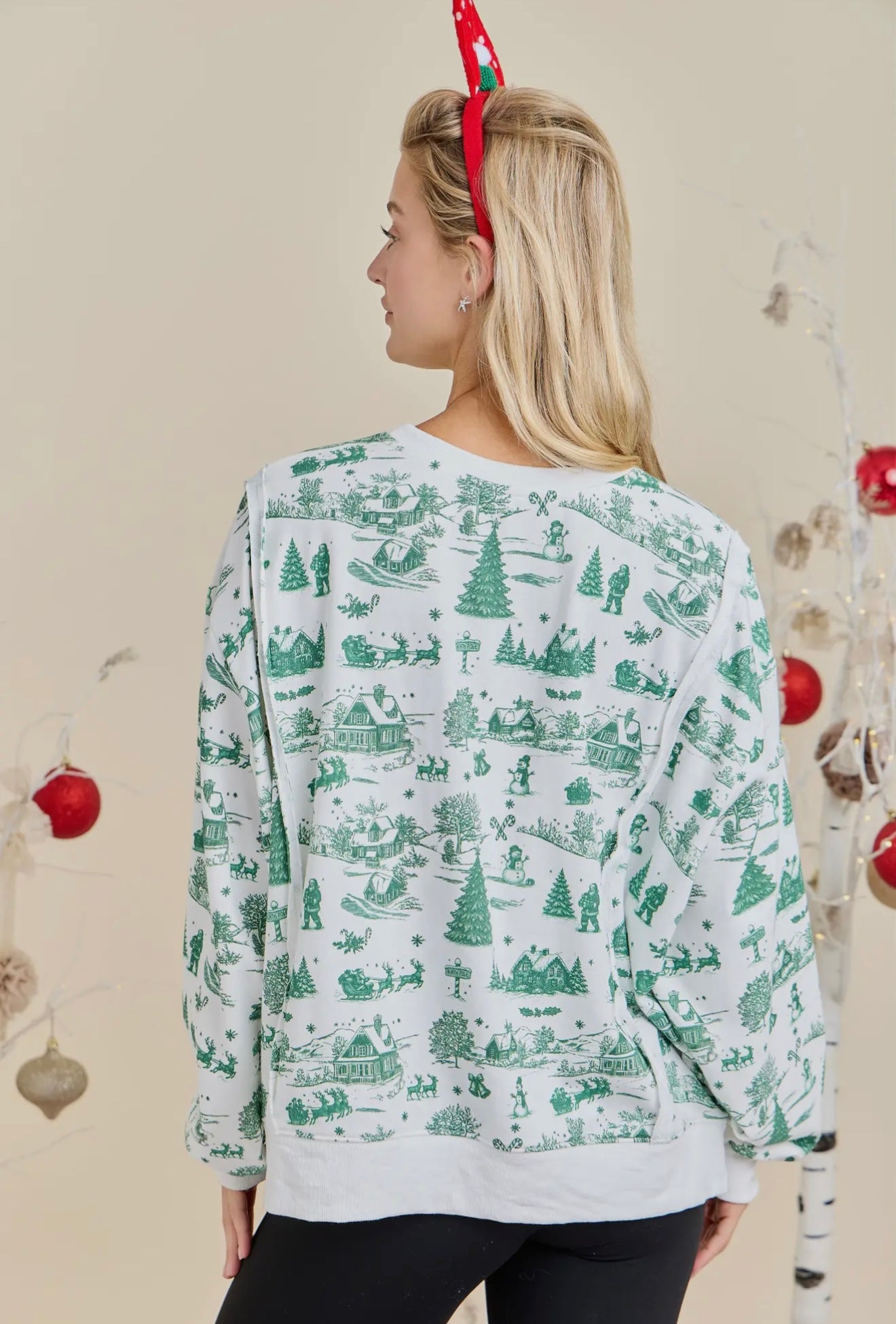 Holiday Toile Oversized Top