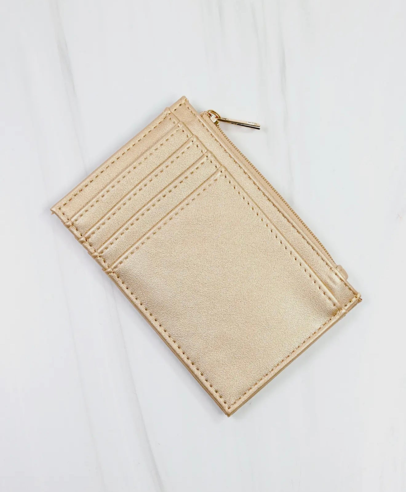 Gold Zip Card Holder