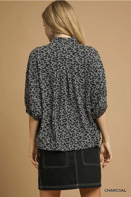 Charcoal Leopard Top