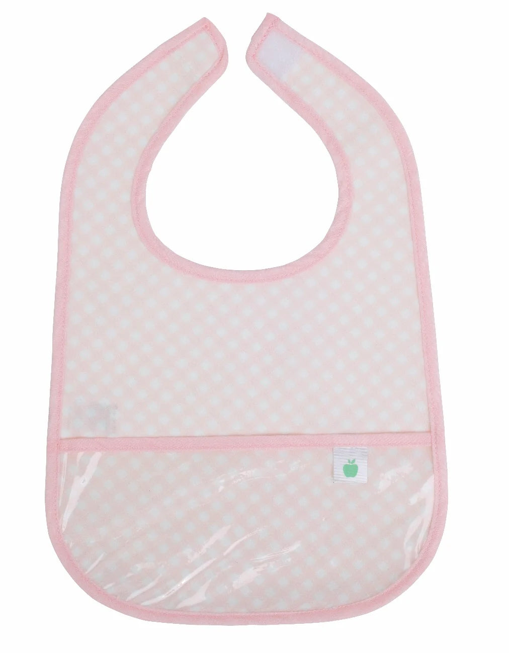 Pink Gingham Wipe It Bib