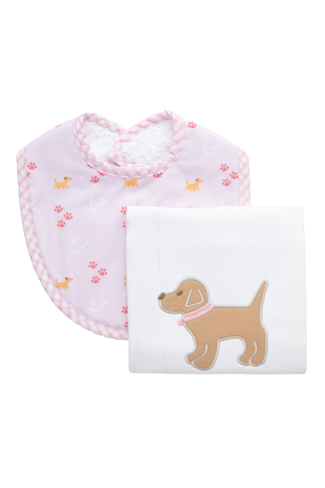 Puppy Basic Bib & Burp Boxed Set, Pink