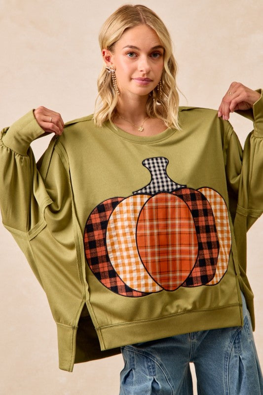 Patchwork Pumpkin Top