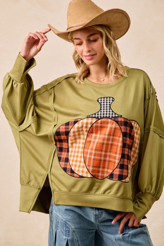 Patchwork Pumpkin Top