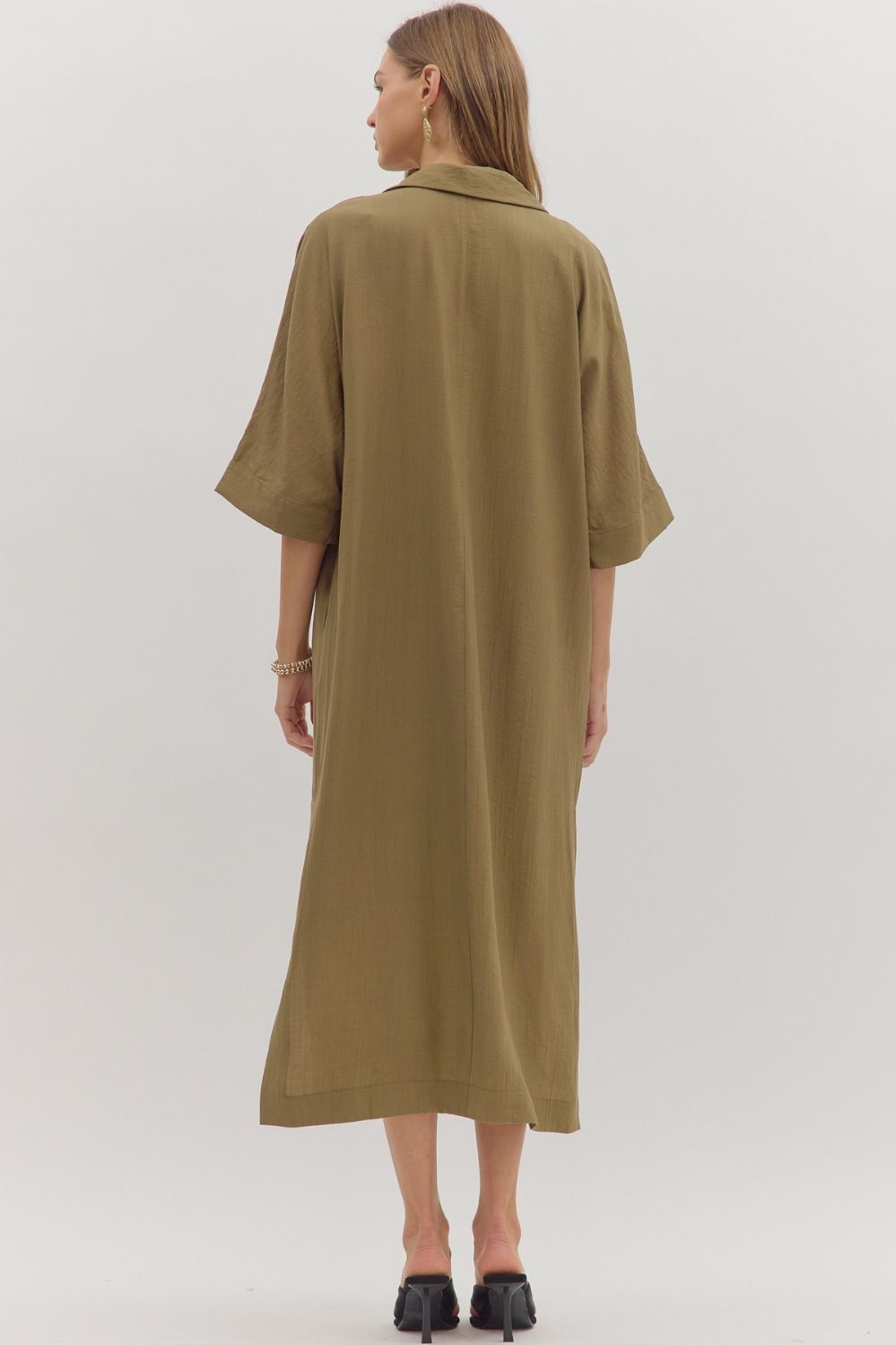 Simply Elegance Dress In Olive