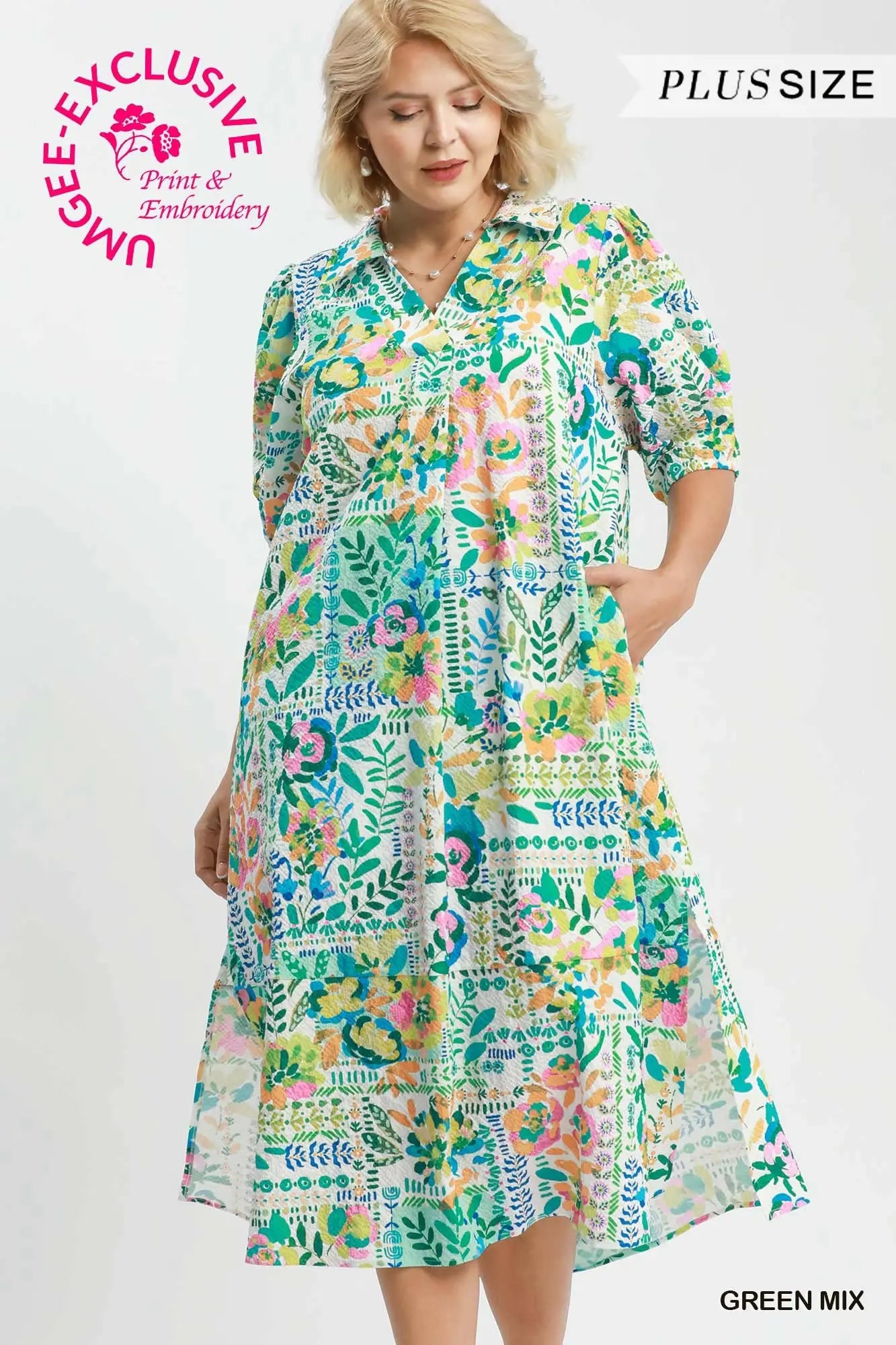 All Summer Long Midi Dress-CURVY
