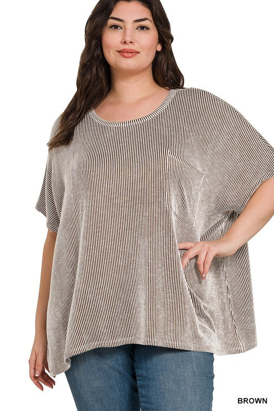 The Kori Top in Brown - Plus