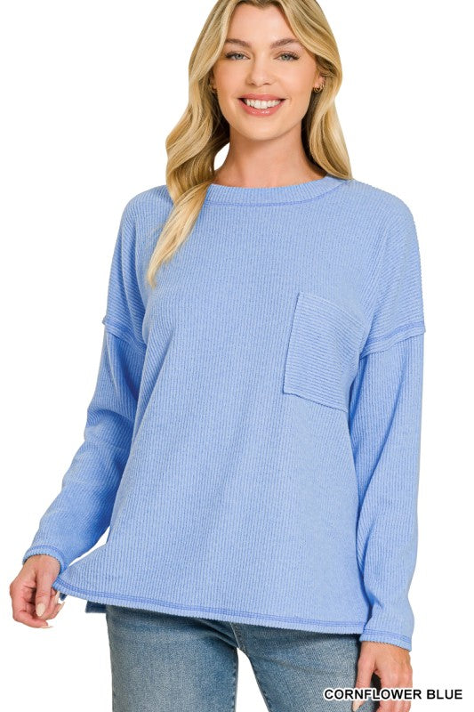 The Gail Sweater in Cornflower Blue