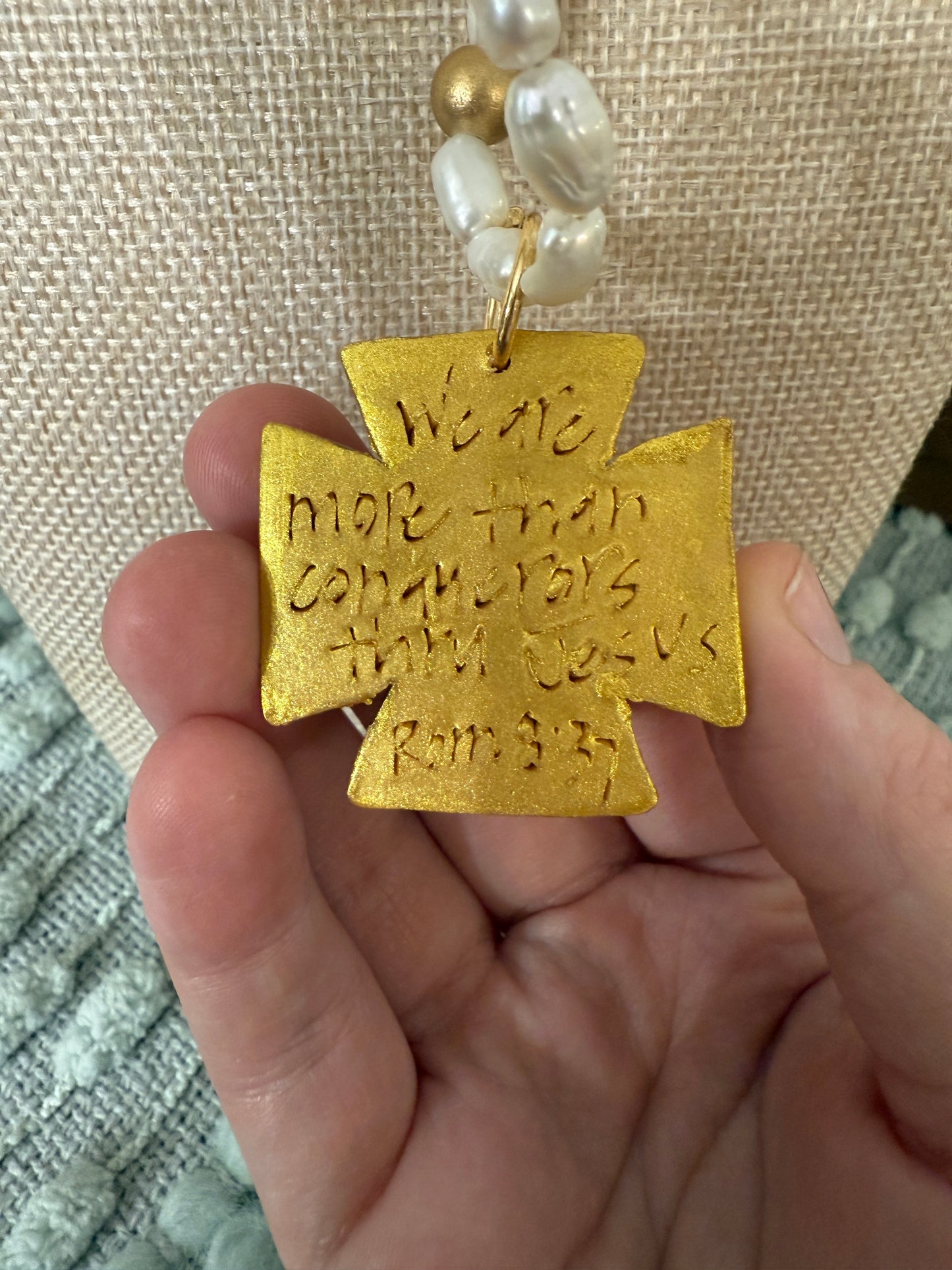 Hidden Truth Pearl Cross Necklace