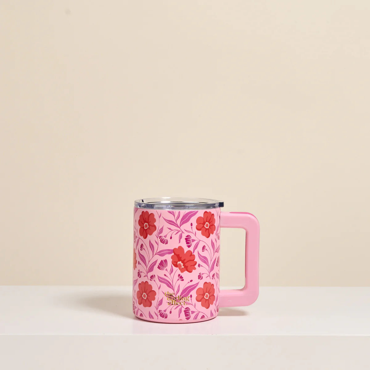 Poppin' Petals Hot Pink 14 oz Insulated Mug