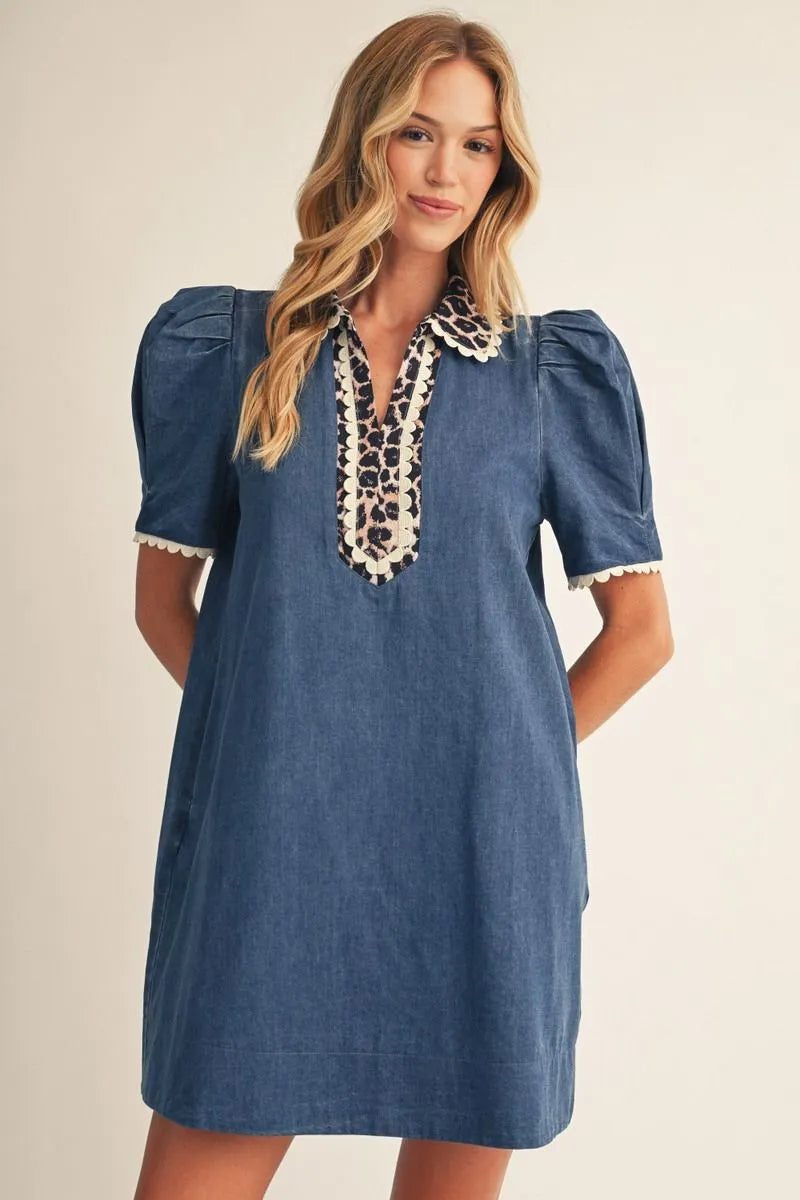 Spotted Denim Dress