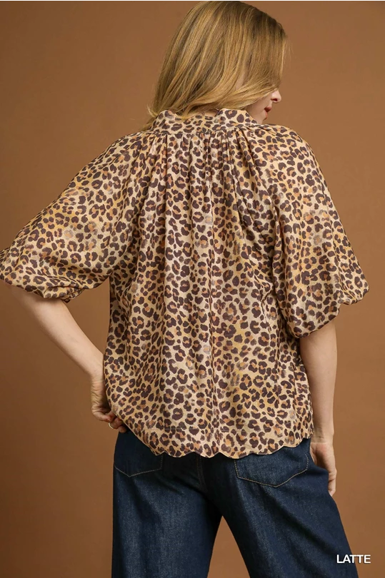 The Scalloped Leopard Blouse