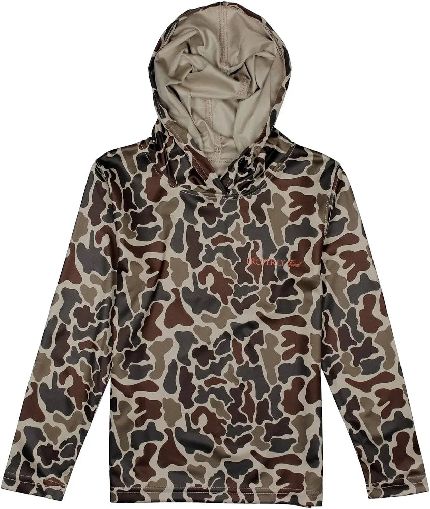 Properly Tied Sportsman Performance Hoodie- Vintage Camo
