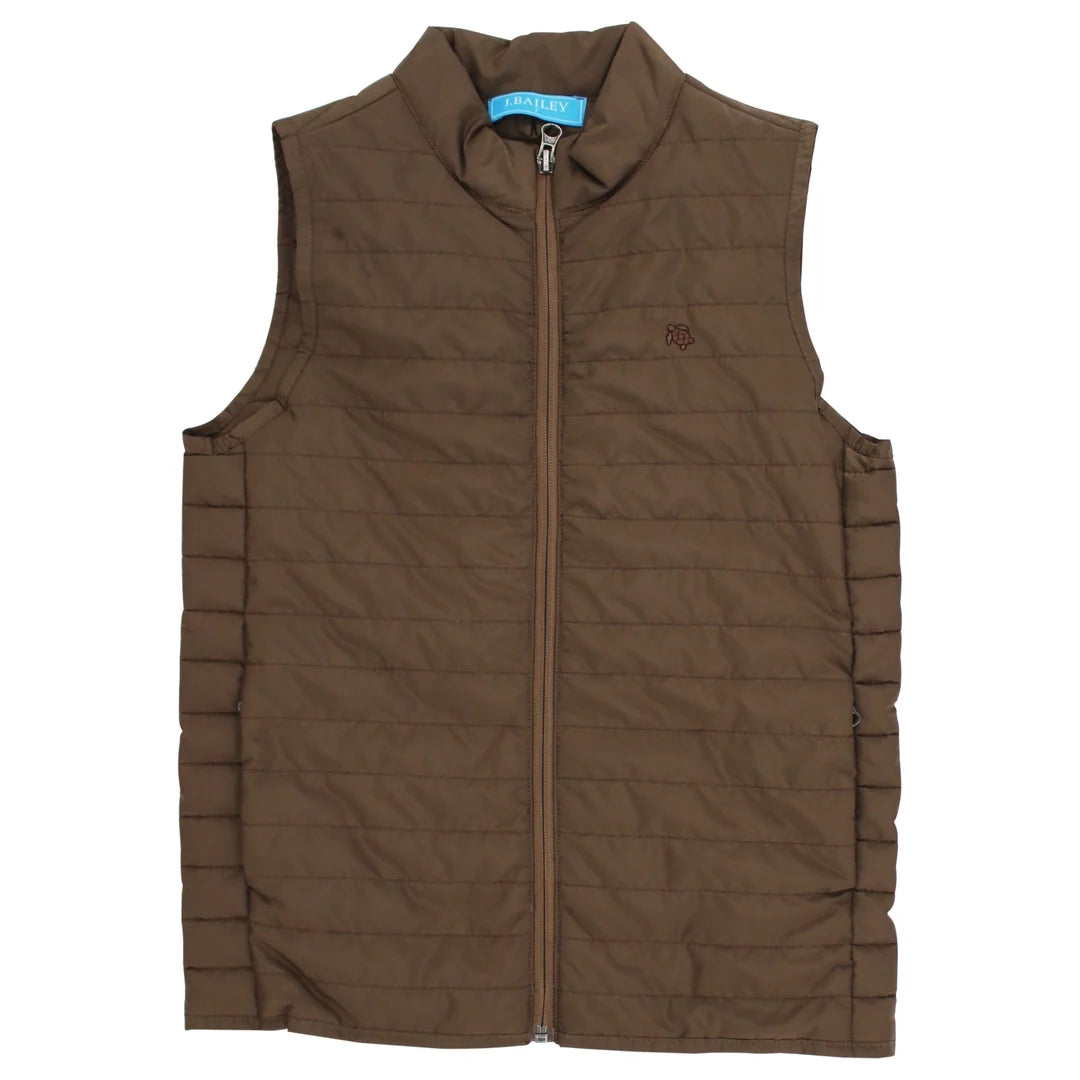 Bailey Boys Quilted Vest-Chestnut