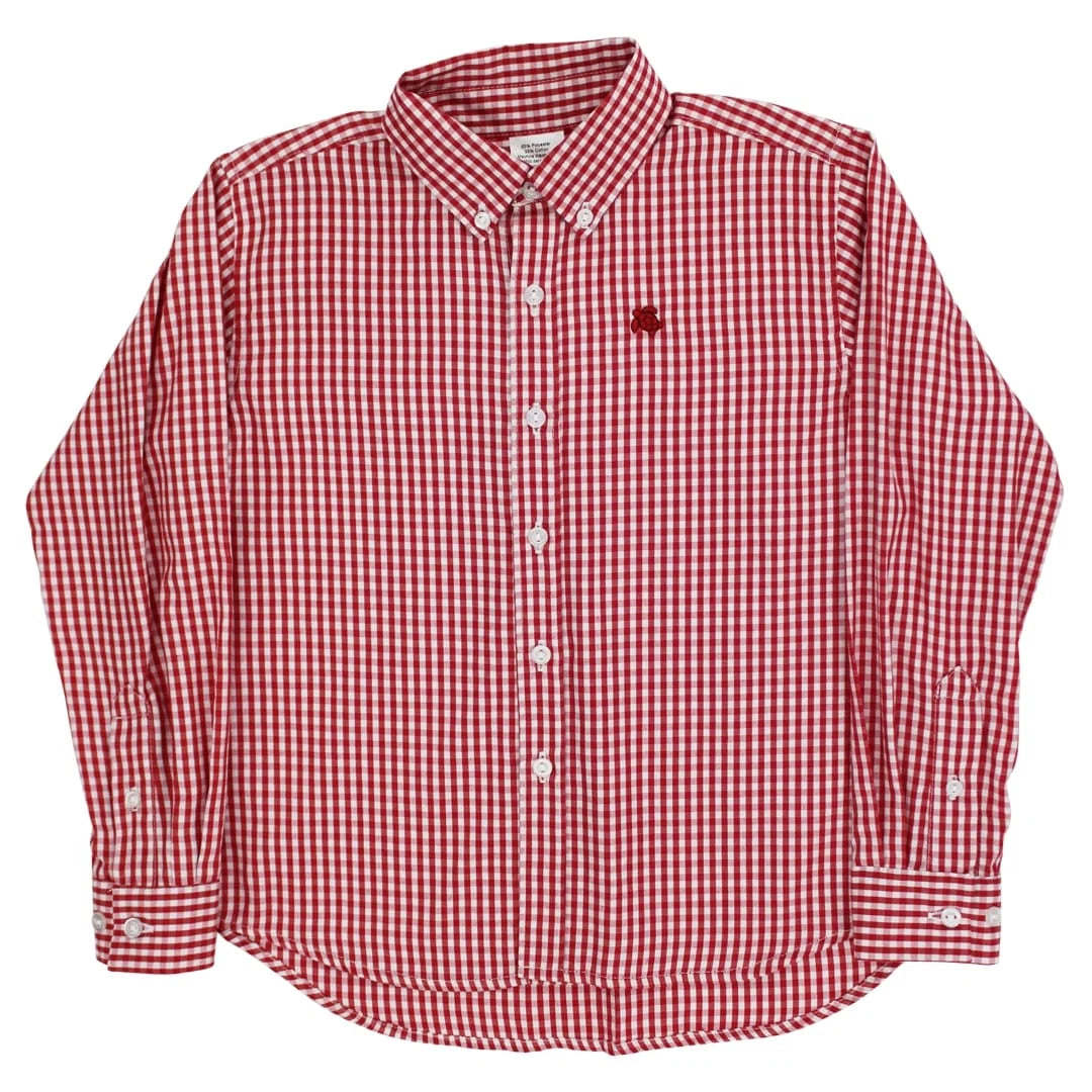 Bailey Boys Roscoe Button Down Shirt-Red Check