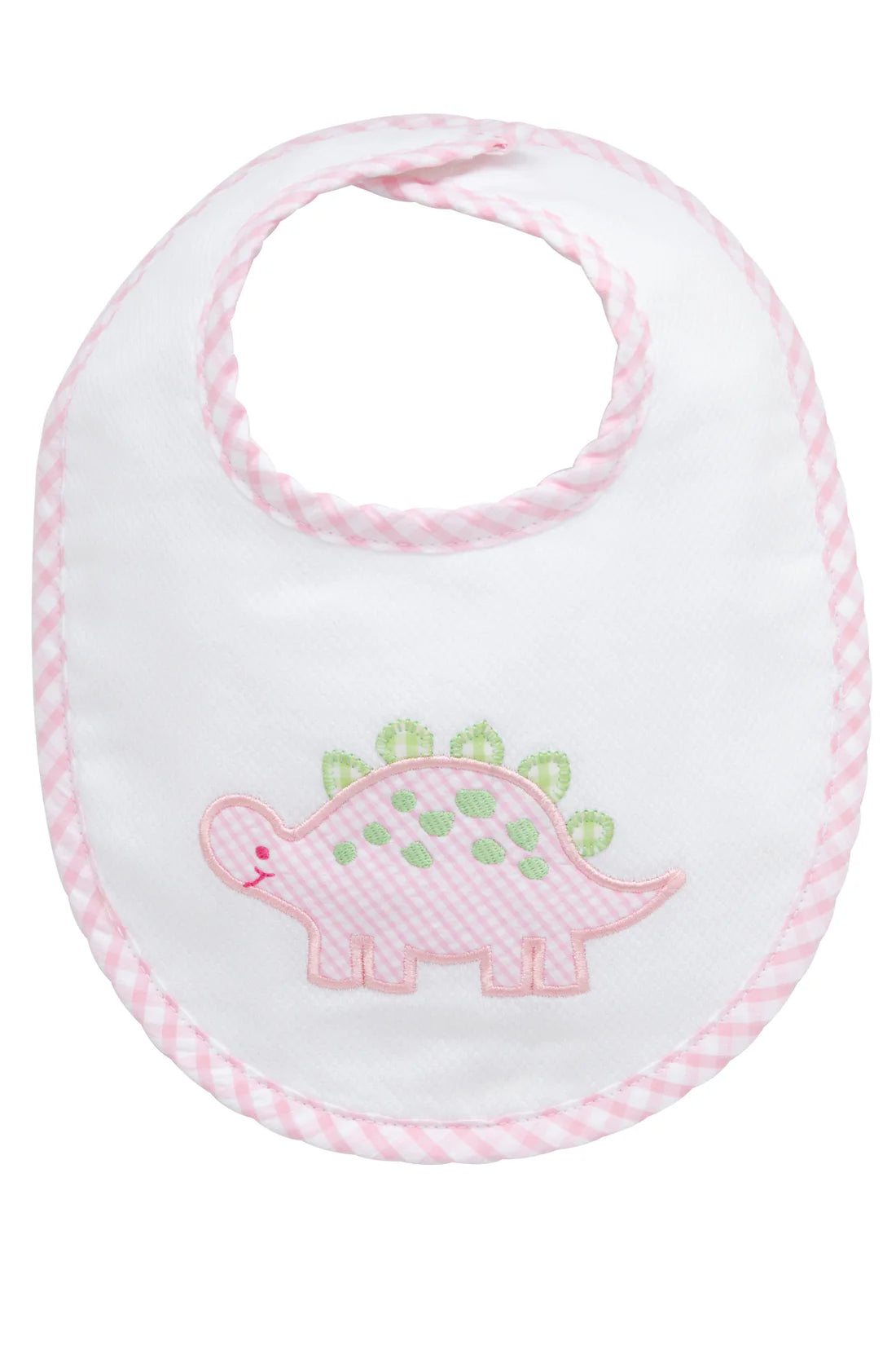 Dino Applique Basic Bib, Pink we