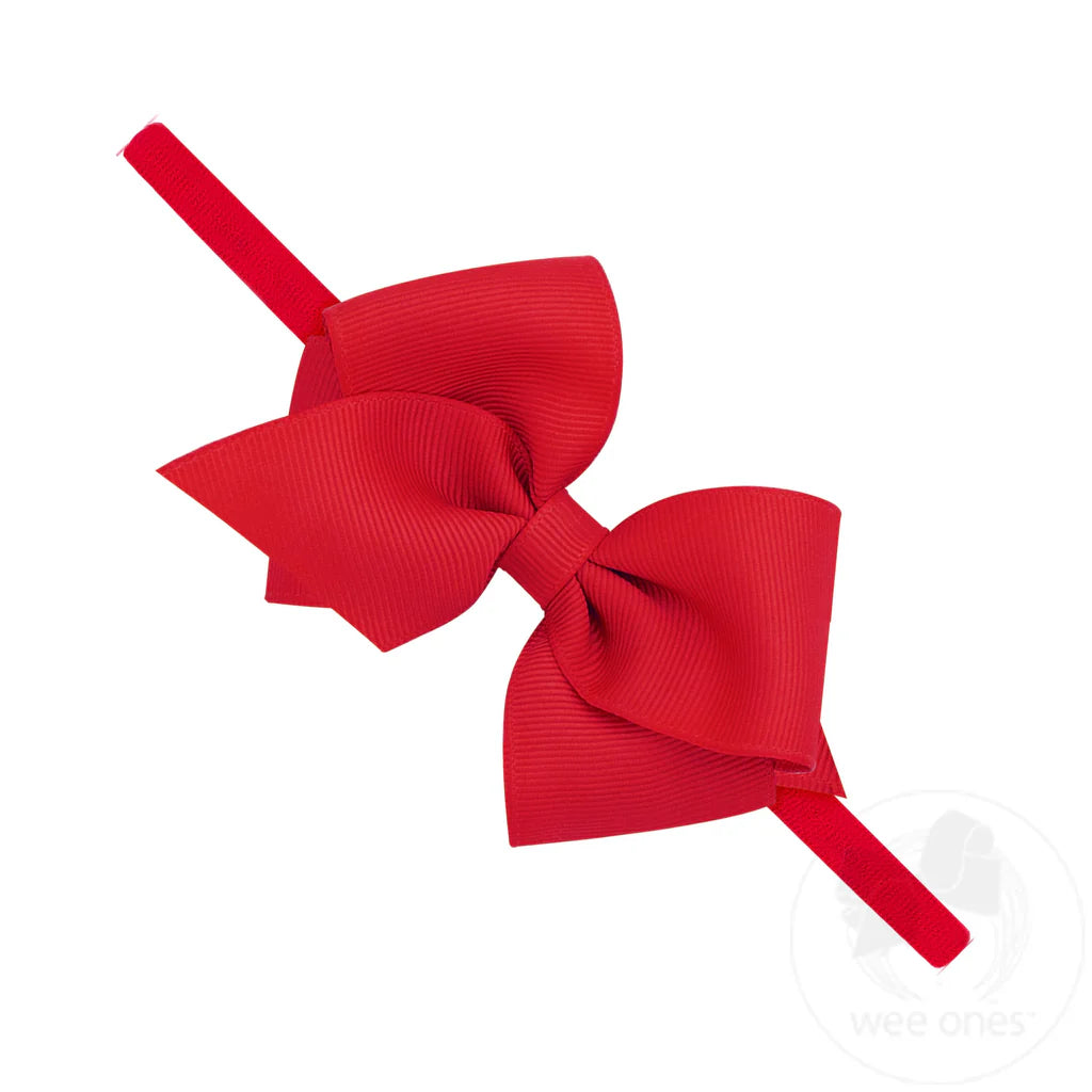 Wee Ones Extra Small Grosgrain Bow on Matching Skinny Nylon Band