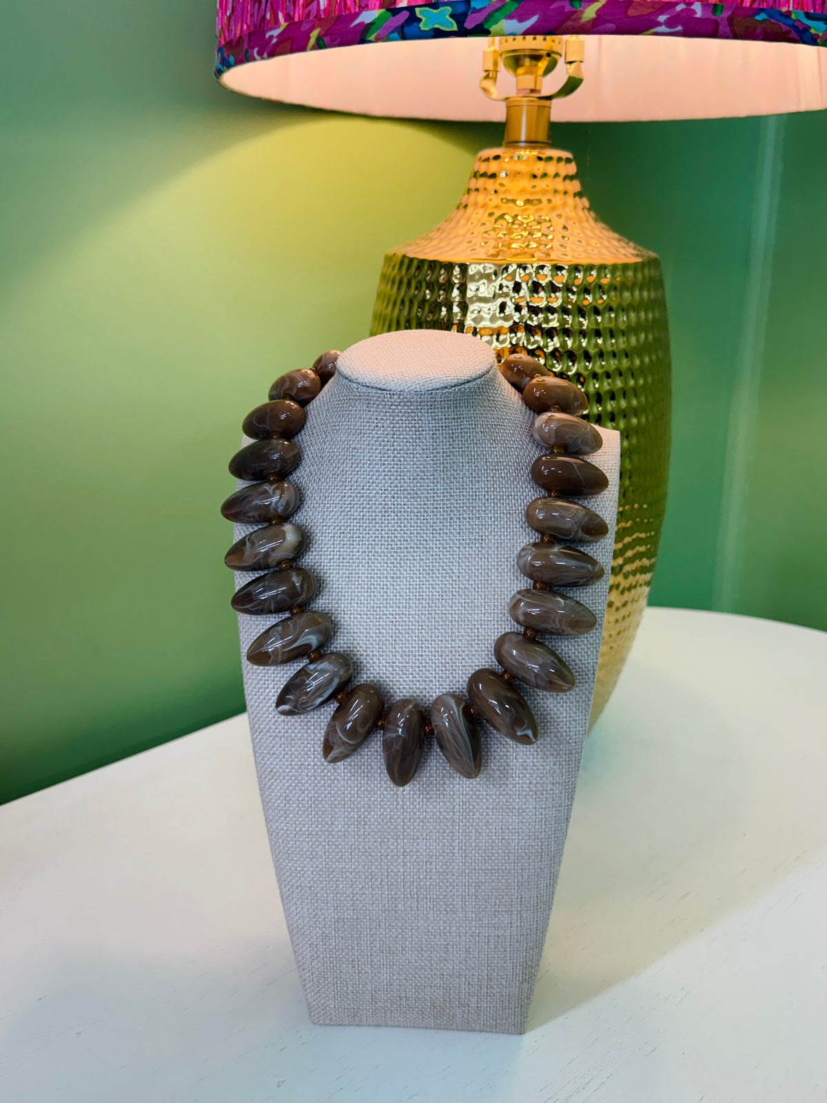 The Jelly Pop Necklace-Brown
