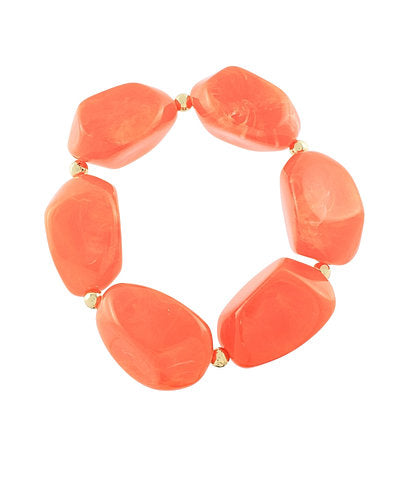 Marble Pebble Bracelet-Orange