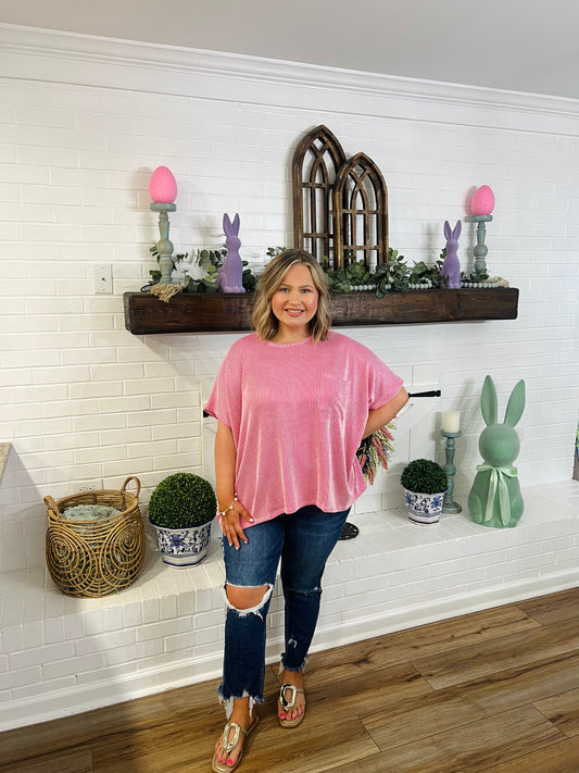 The Baylee Ribbed Curvy- Pink
