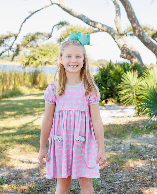Later Gator Ruffle Pocket Dress