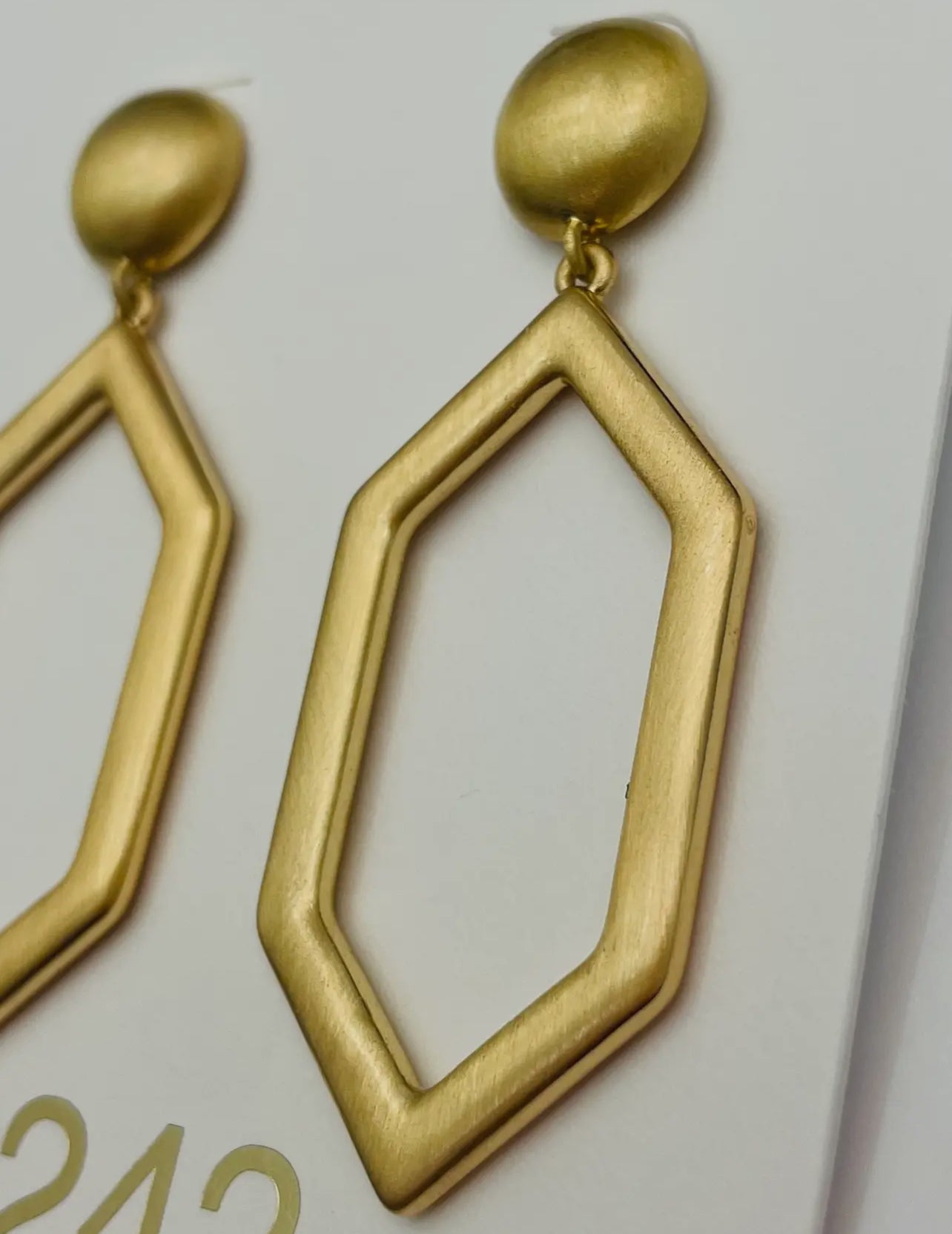 Golden Hexagon Dangle Earring