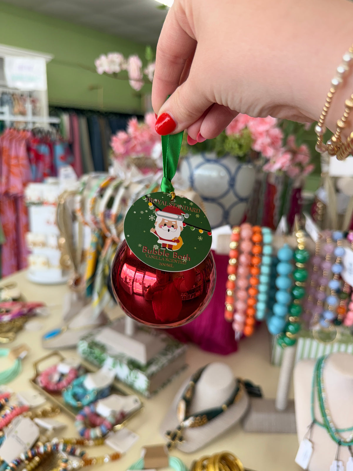 Festive Santa Bubble Bath Ornament