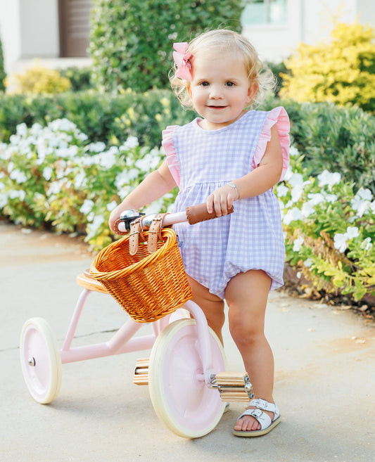 Evie Bubble-Lavender Gingham w/ Light Pink