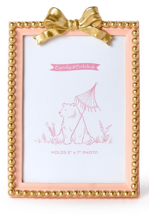 Large Pink Gold Bow Frame(5”x7”)