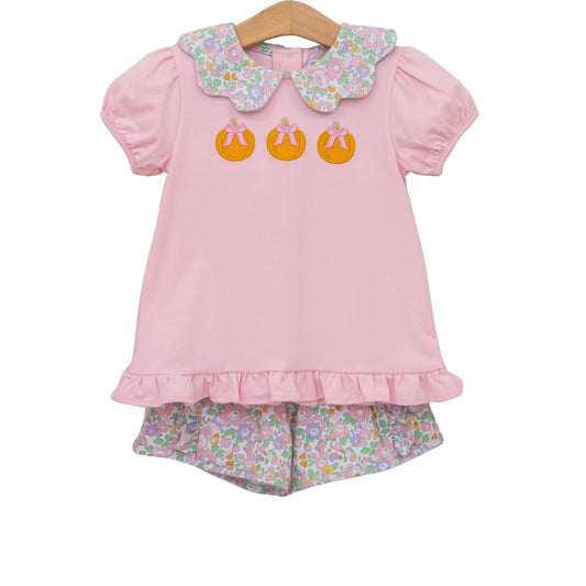 TSK Pumpkin Floral Short Set