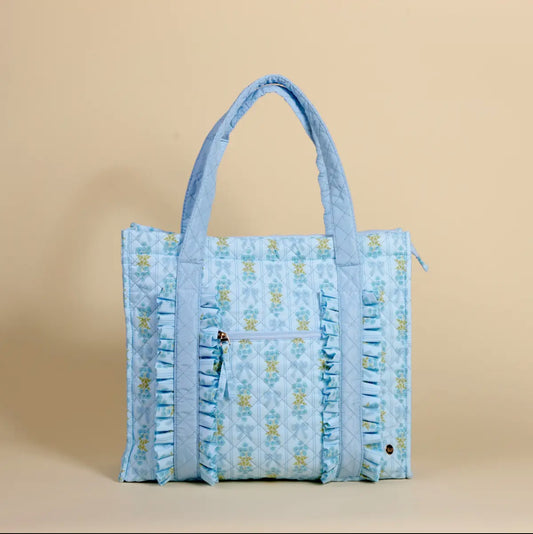 The Everyday Quilted Tote Bag- Oh So Fancy Blue
