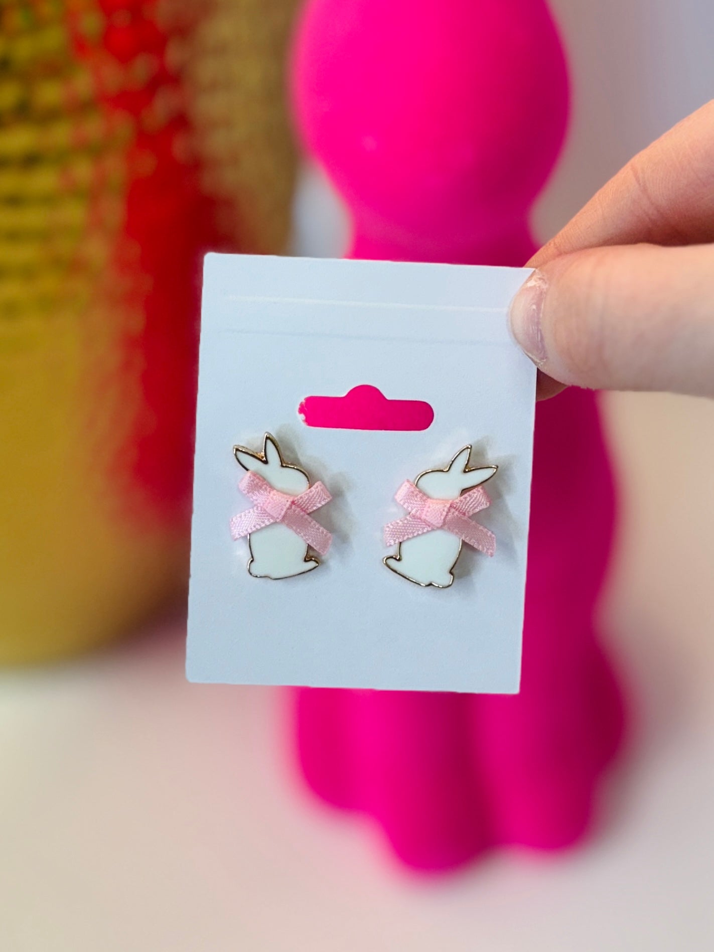 White Bunny Earrings