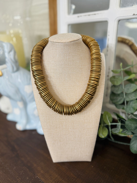 Coconut Shell Necklace-Gold