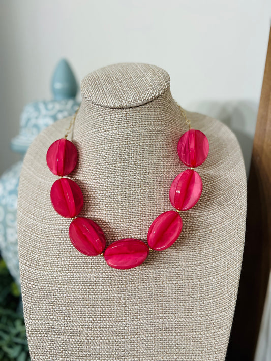 So Divine Necklace-Hot Pink