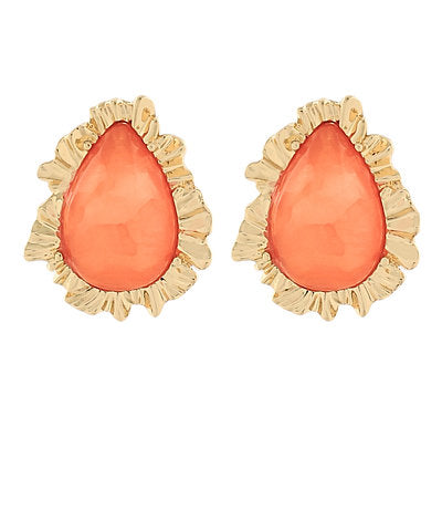 Teardrop Stone Earring-Orange
