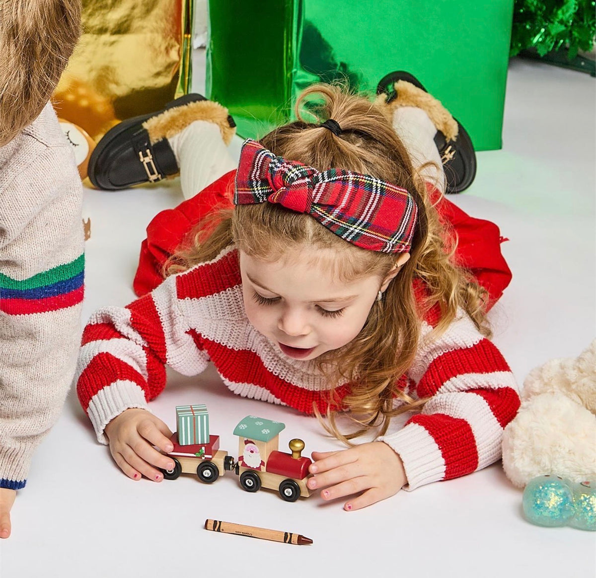 Santa 3pc Wooden Magnetic Train Set
