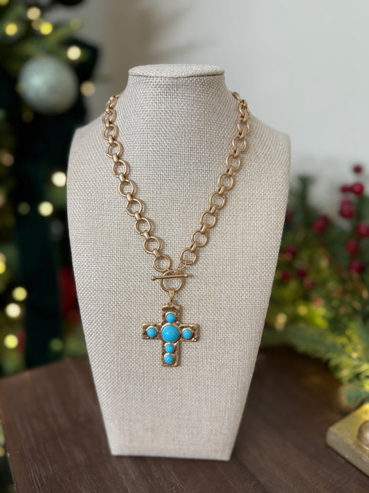 Turquoise Cross Necklace