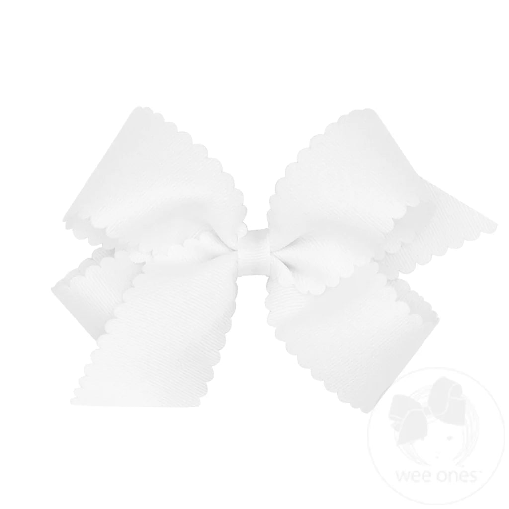Wee Ones Medium Grosgrain Hair Bow with Scalloped Edge