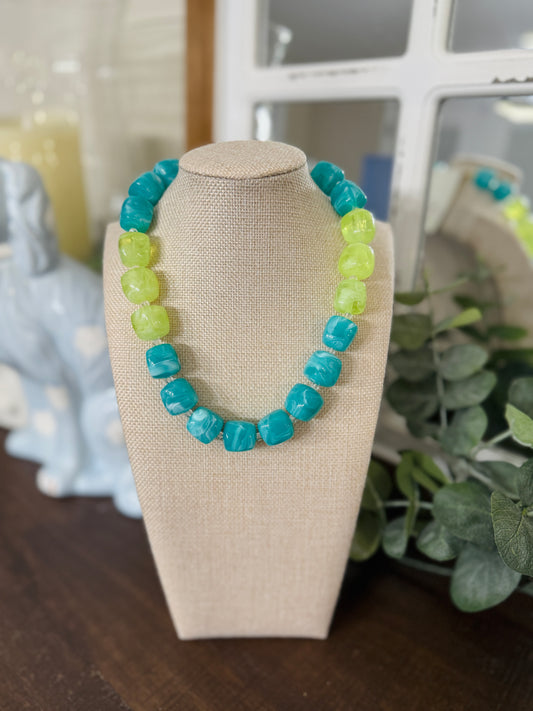 Cierra Multi Necklace-Blue/Green