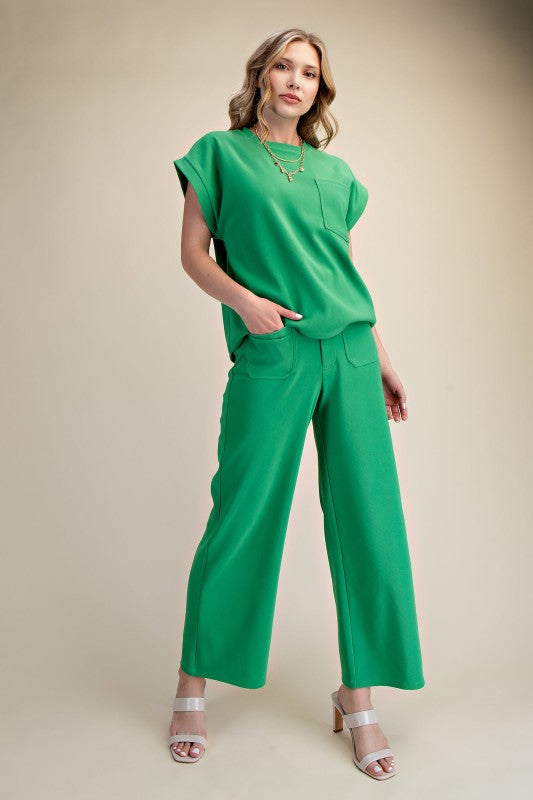 The Kelly Green Two Piece Pant Set