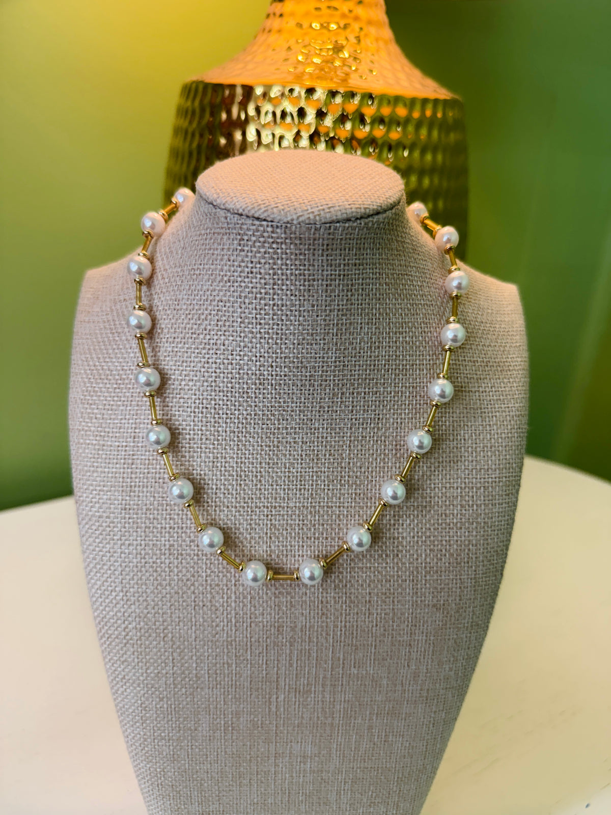 Mini Pearl Gold Strand Necklace