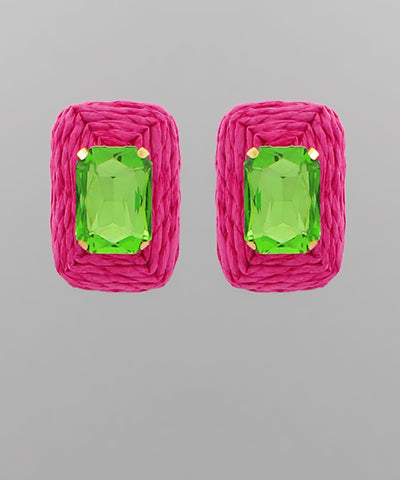 The Amaya Earrings-Pink/Green