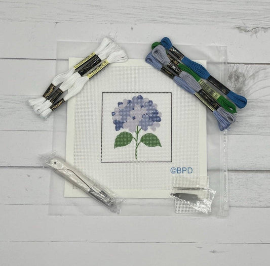 Blue Hydrangea Needlepoint Kit