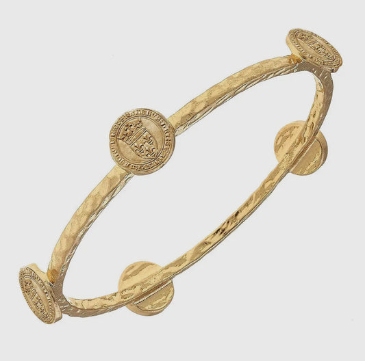 French Gold Coin Bangle