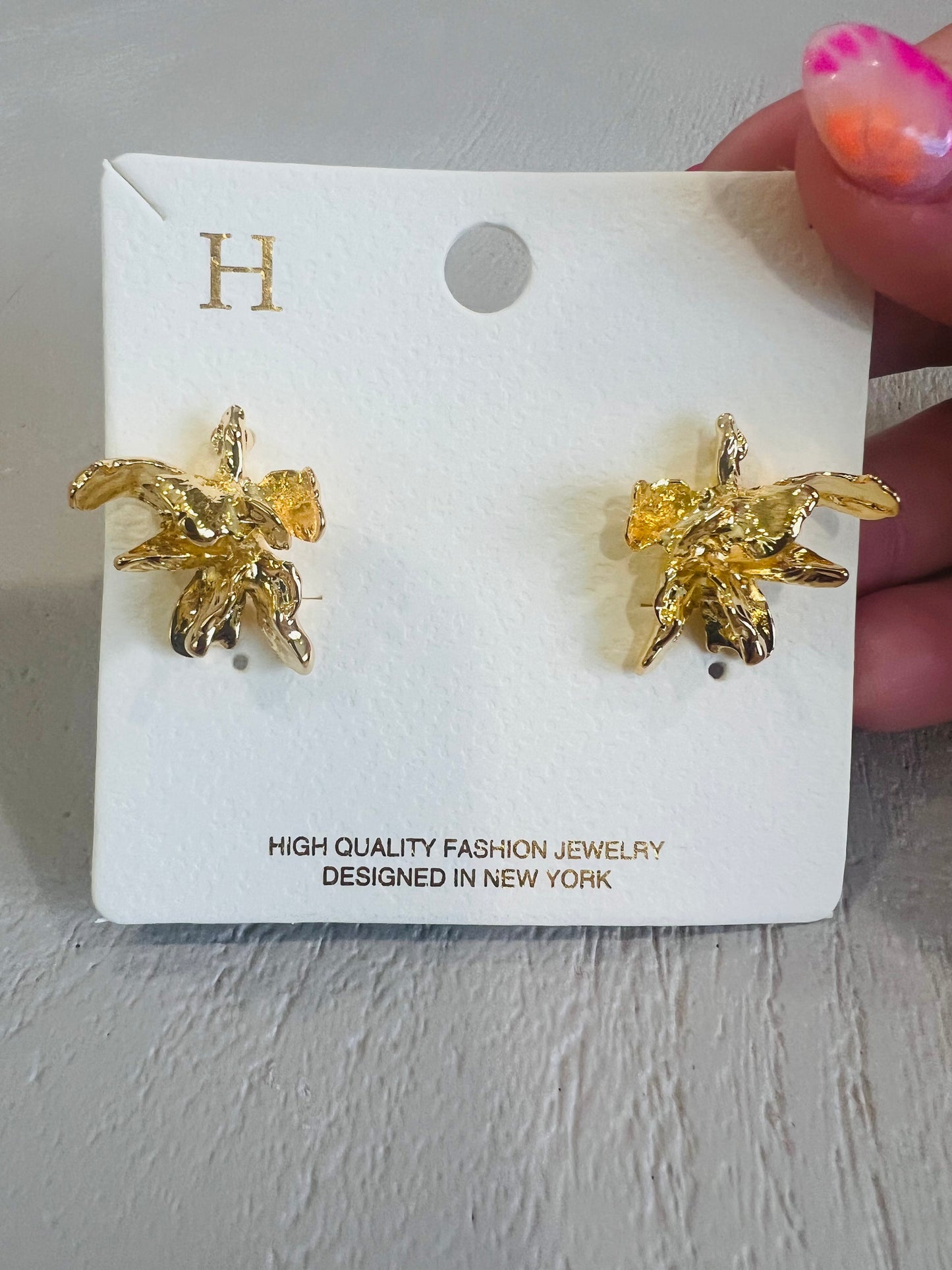 Small Gold Flower Stud
