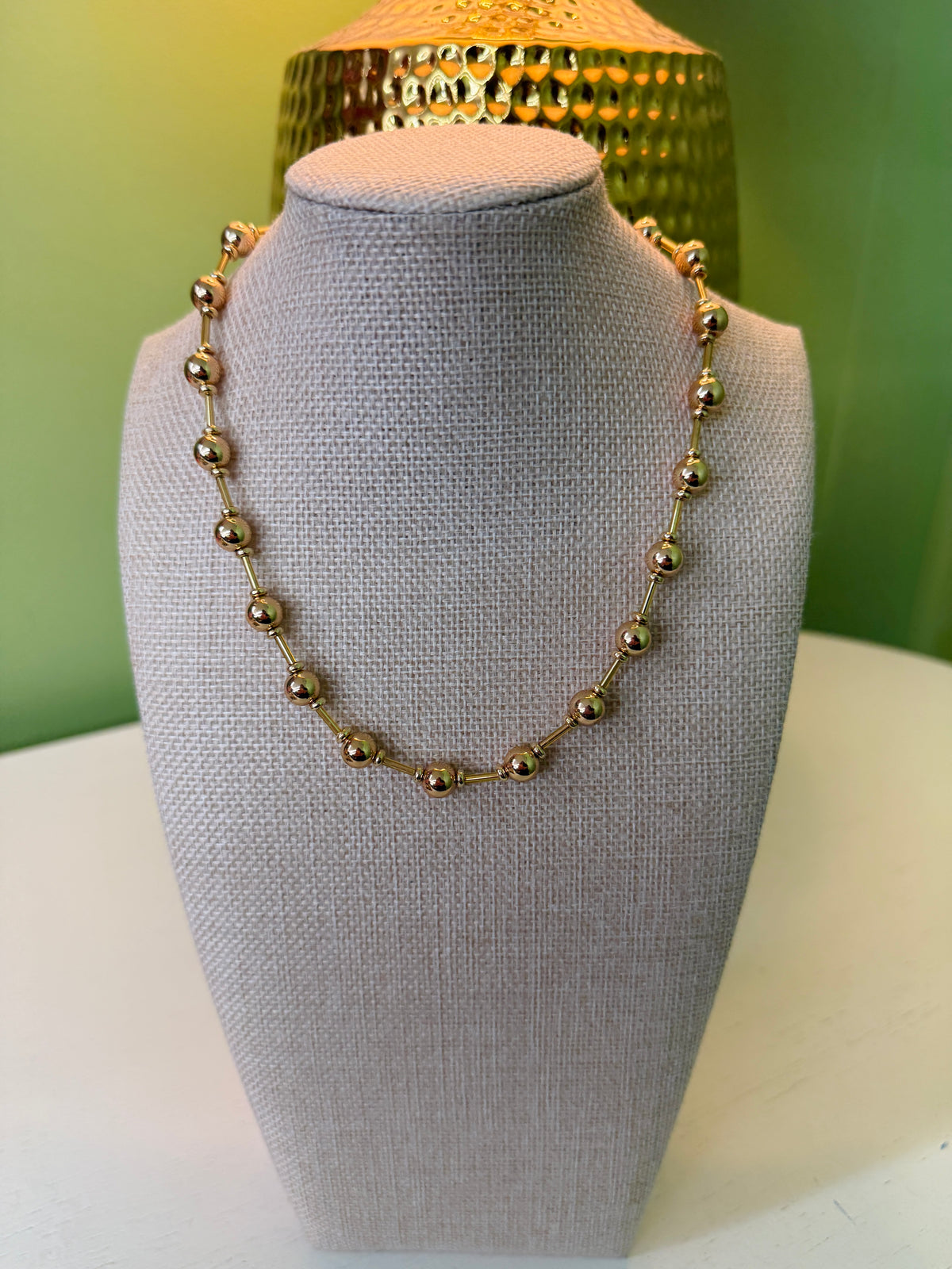 Mini Gold Ball Strand Necklace