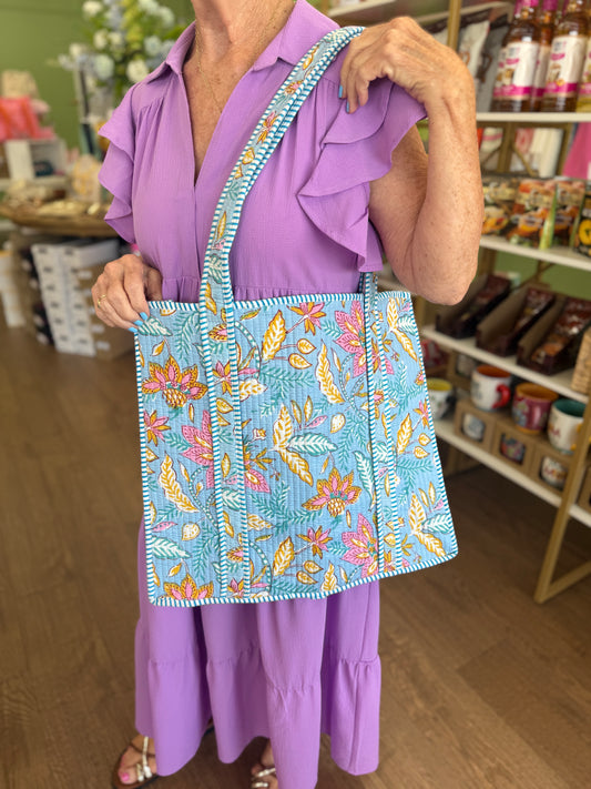 Large Quilted Tote Bags-Multi Pattern